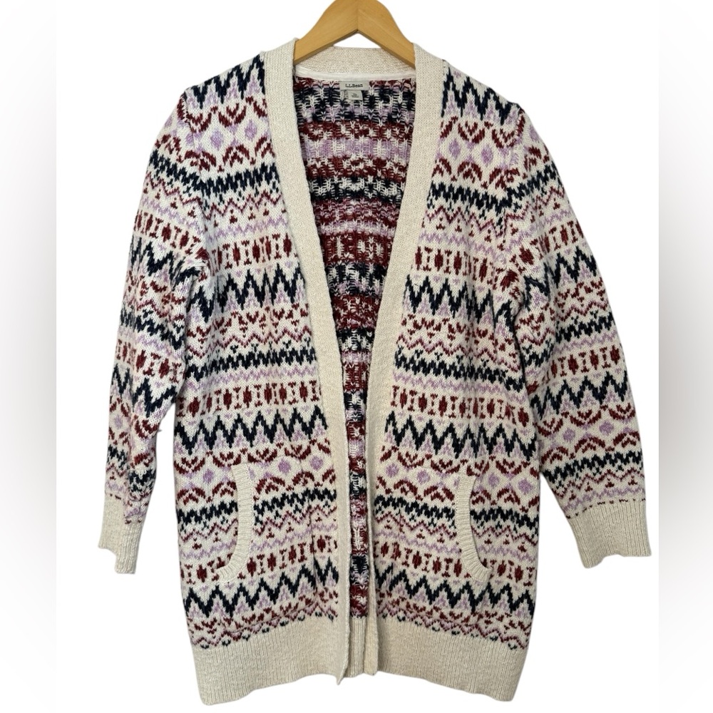 Cozy Multi-Color Fair Isle Open Cardigan Sweater - Cream